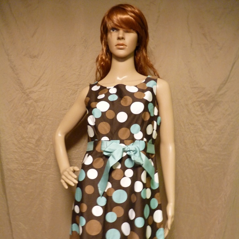 Jessica Howard Dress Brown/Turquoise Size 8